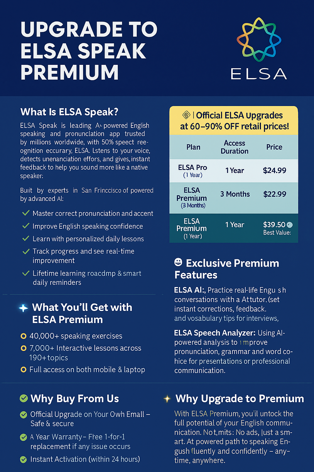 Upgrade ELSA Speak Premium – Official Account